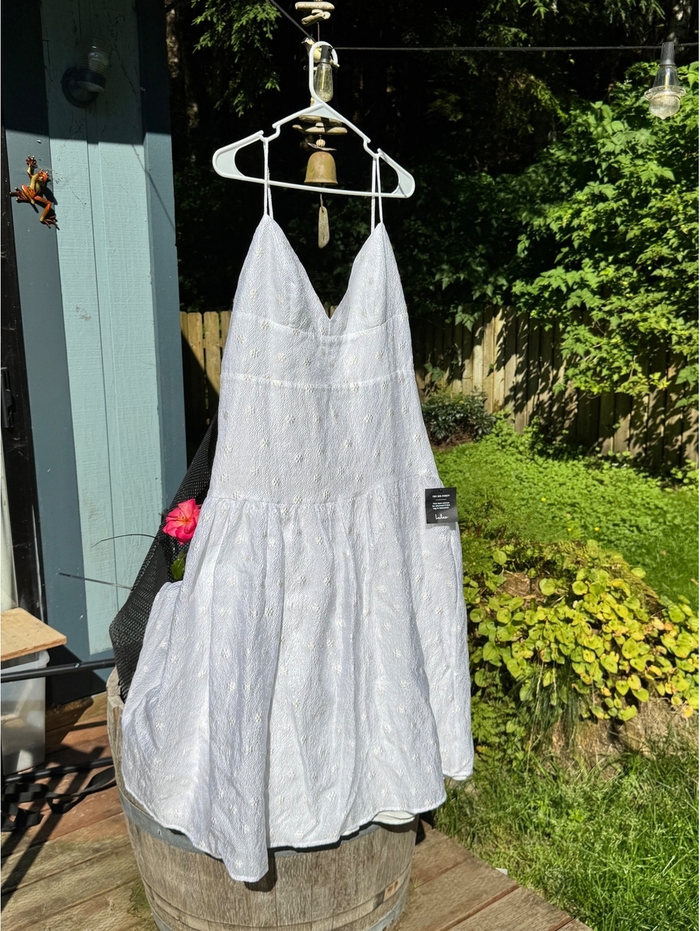 Lulus White Embroidered Spaghetti Strap Dress XL